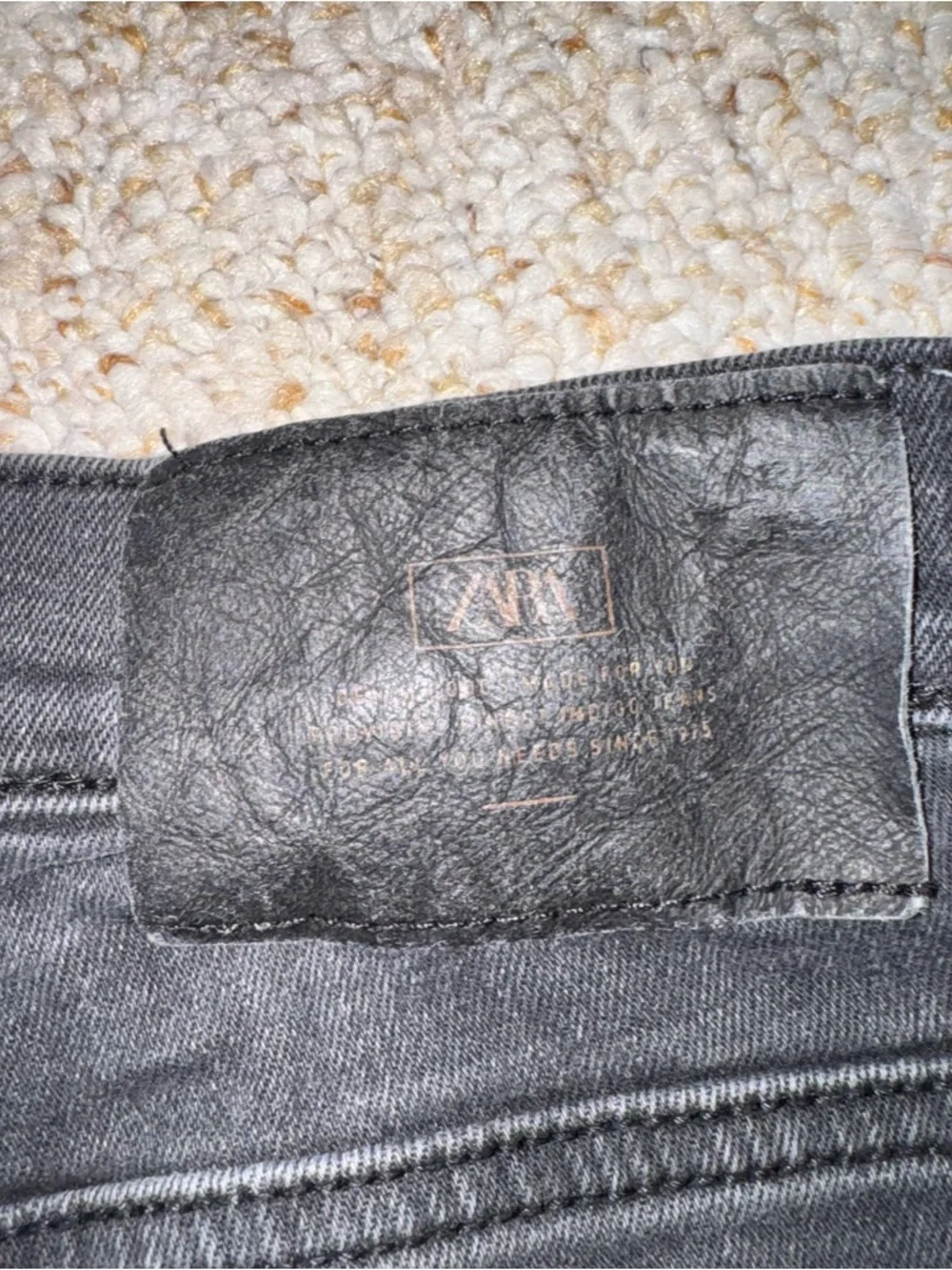 ZARA Girls Black Slim Straight Jeans Size 13-14 Dark‎ Wash Stretch Denim